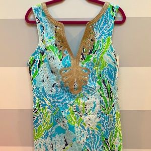 Lilly Pulitzer Janice Shift - Spa Blue Lets Cha Cha Size 12